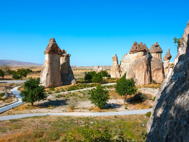 Fairy chimney rock formations of Cappadocia, Turkey