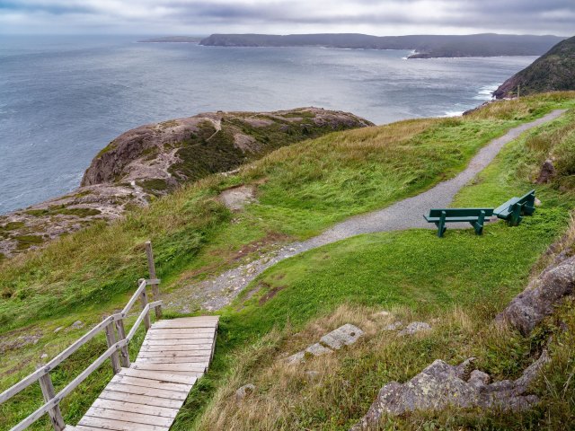 Pathway along sea cliffs on the Trans Canada Trail
