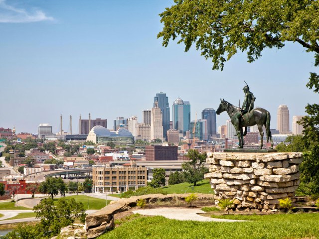 State in park overlooking Kansas City, Missouri