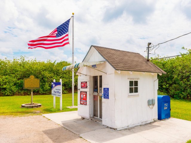 Tiny Ochopee Post Office in Ochopee, Florida