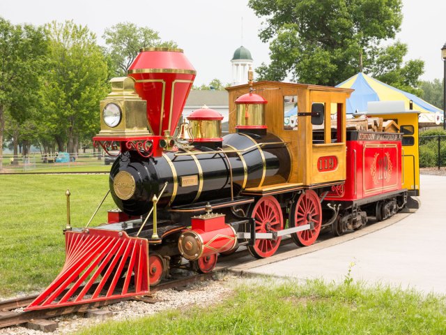 Model train ride at amusement park in Green Bay, Wisconsin
