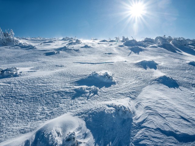 Snow-covered landscapes of the Antarctic Polar Desert