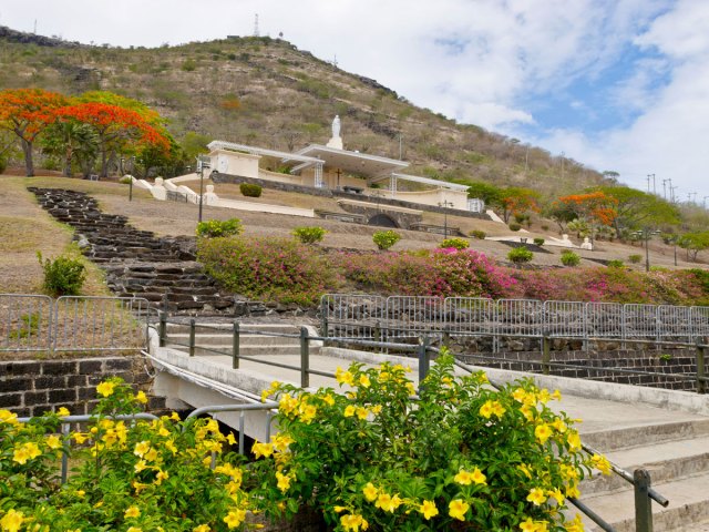 Open-air church on hillside in Port Louis, Mauritius