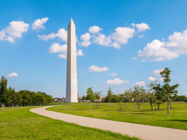 Pathway leading to Washington Monument in Washington, D.C.