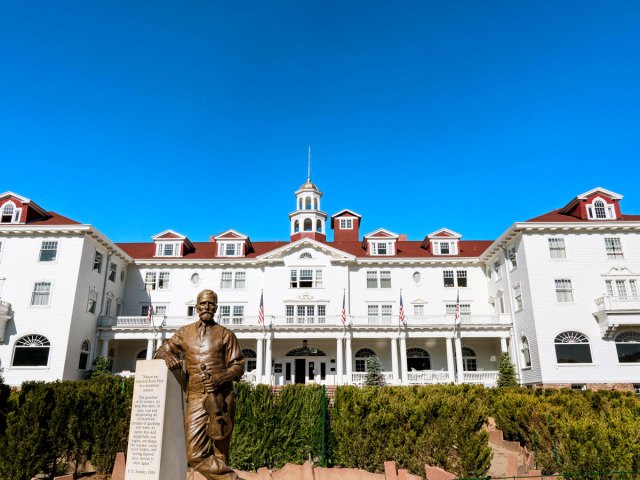 Exterior of the Stanley Hotel in Estes Park, Colorado