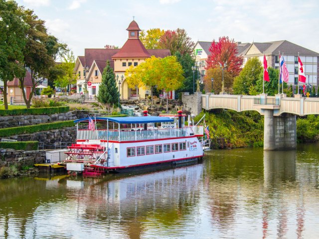 Steamboat docked in Frankenmuth, Michigan