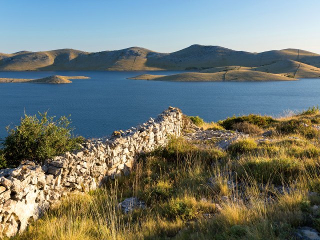 View of coastline in Kornati National Park in Croatia