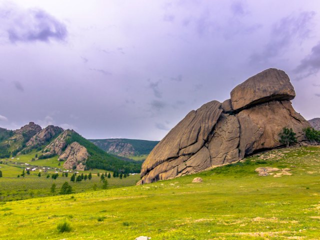 Rock formations in Mongolia's Gorkhi-Terelj National Park