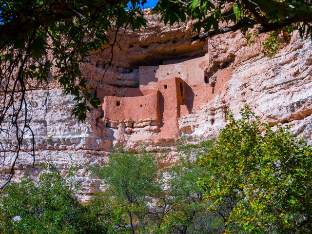 Montezuma Castle carved into an Arizona cliff