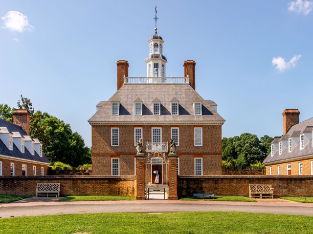 Brick building in Colonial Williamsburg, Virginia