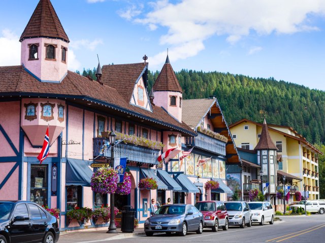 Bavarian-style buildings in Leavenworth, Washington