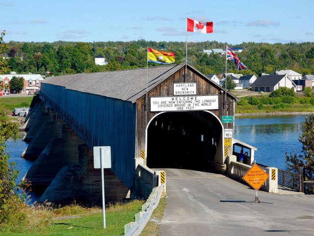 Entrance to Hartland Covered Bridge in New Brunswick