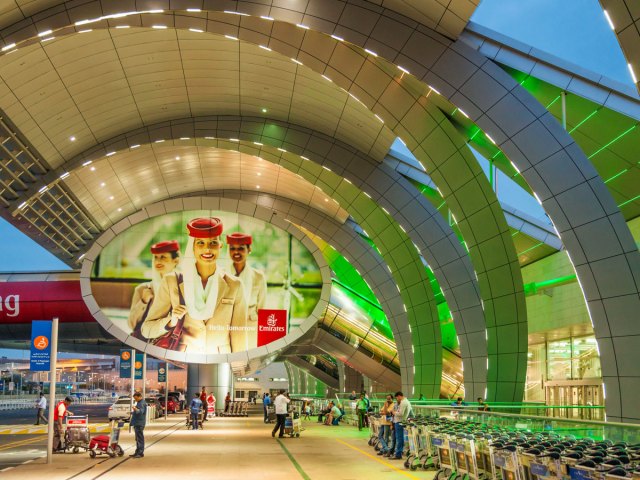 Interior of terminal building at Dubai International Airport