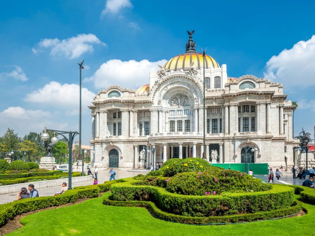 The Art Nouveau-style Palacio de Bellas Artes in Mexico City