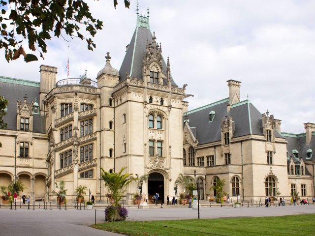 Ornate exterior of the Biltmore Estate in Asheville, North Carolina