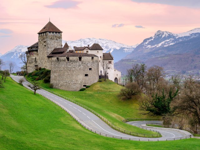 Castle among the Alps in Liechtenstein
