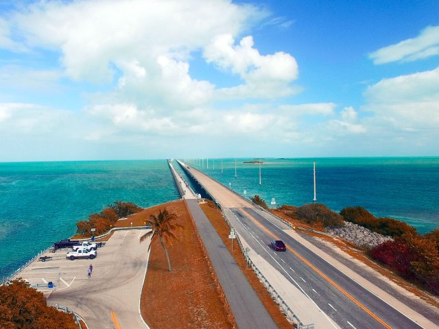 Aerial view of the Overseas Highway in Florida