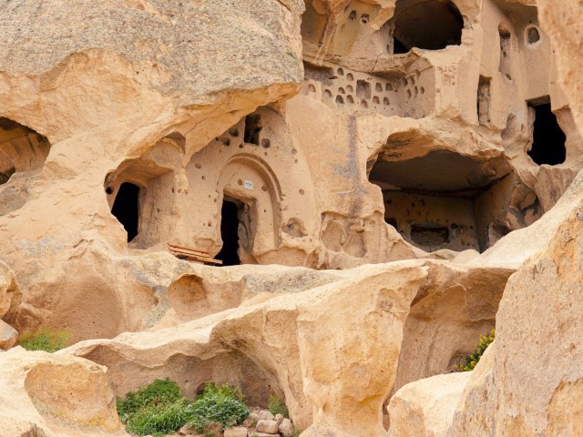 Cave dwellings in Cappadocia, Turkey