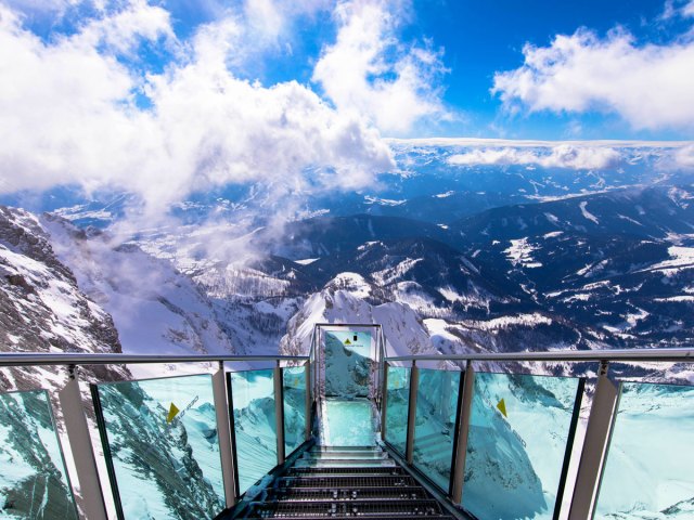 Looking down Stairway to Nothingness in Austria