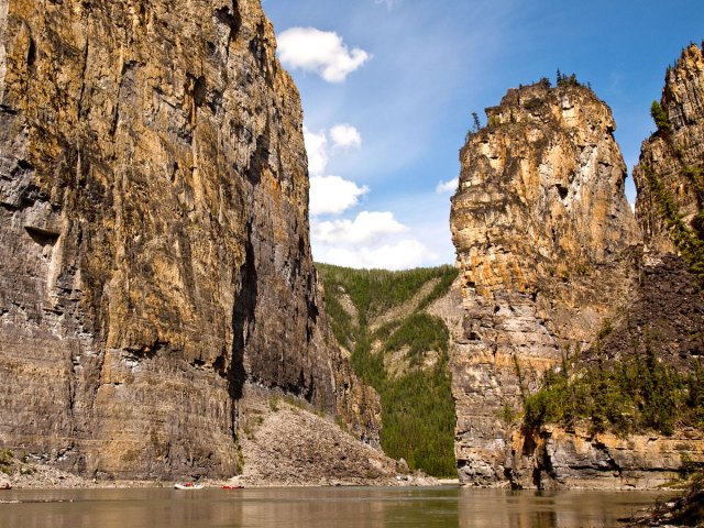 The Pulpit rock formation on the Nahanni River in Nahanni National Park Reserve, Northwest Territories