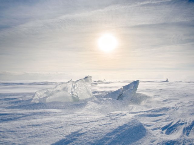 Icy landscape of the North Pole