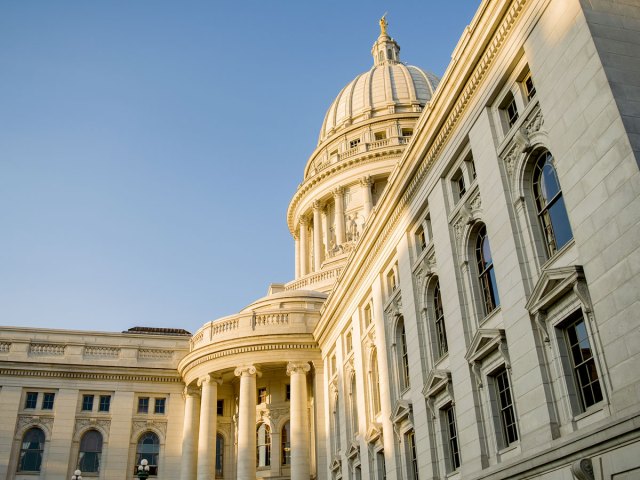 Side view of the Wisconsin State Capitol in Madison