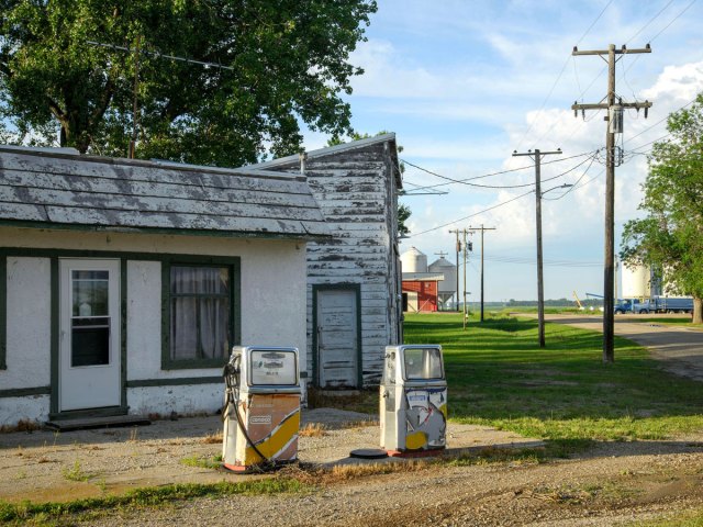 Art exhibit outside of home in Jud, North Dakota