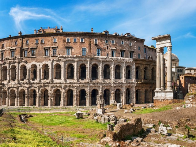 Open-air ruins of Teatro di Marcello in Rome, Italy