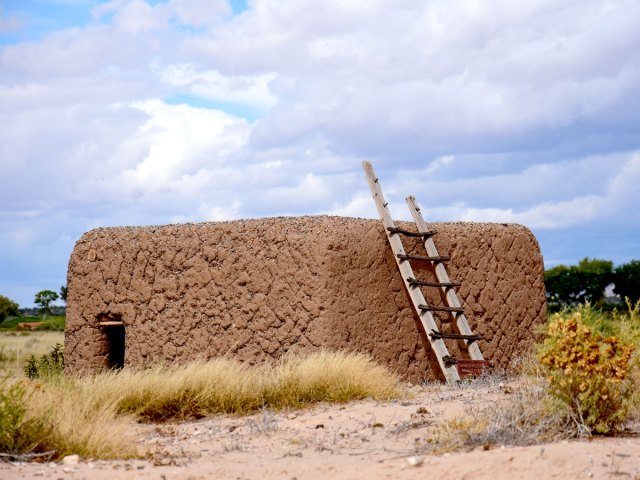 Reconstructed ruins at the Coronado Historic Site in New Mexico