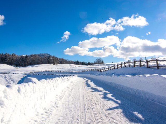 Snow-covered landscape in Manitoba, Canada