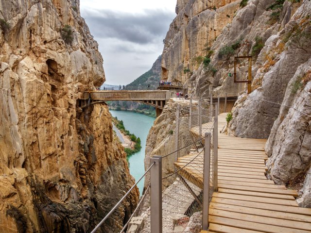 Spain's El Caminito del Rey footpath clinging to rocky mountainside