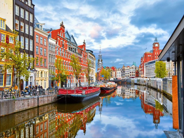 Canal in Amsterdam, Netherlands