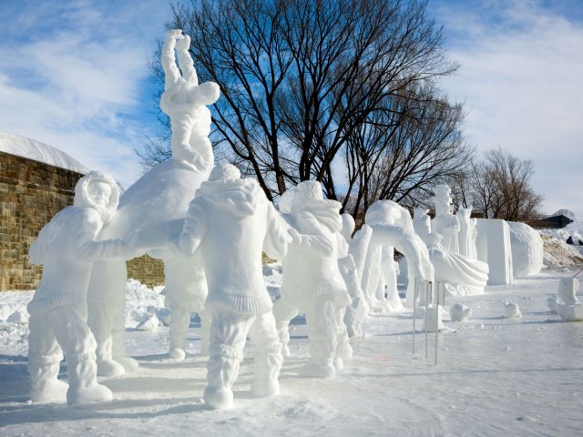 Snow sculptures in Quebec City, Canada