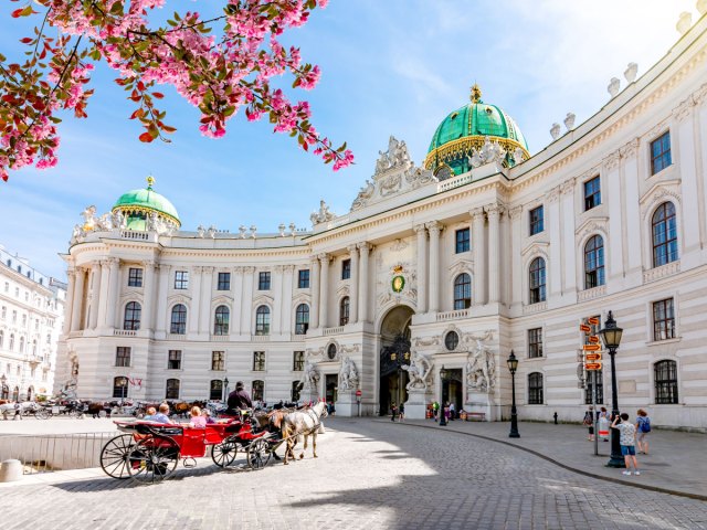 Hofburg palace on St. Michael Square in Vienna, Austria