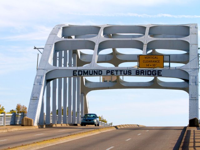 View of the Edmund Pettus Bridge in Selma, Alabama