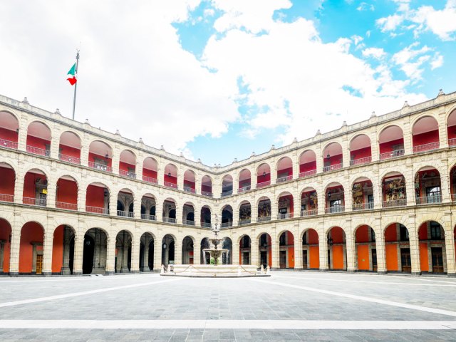 Courtyard of Palacio Nacional in Mexico City, Mexico