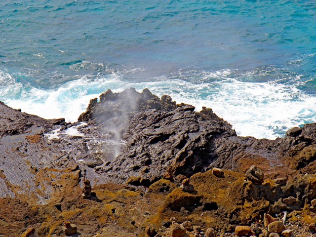 Rocky coastline of Howland Island