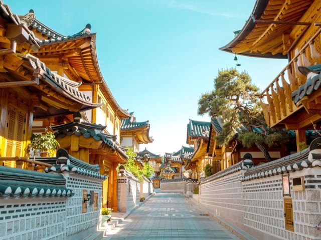 Traditional Korean architecture in Seoul, South Korea