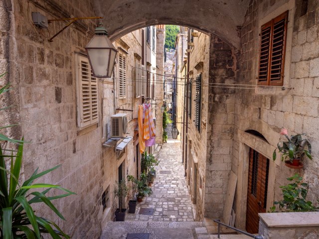 Narrow passage in Dubrovnik, Croatia