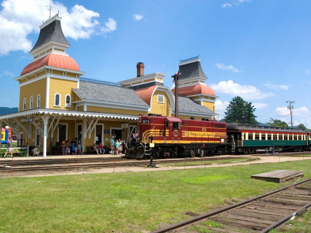 Historic railroad in Conway, New Hampshire