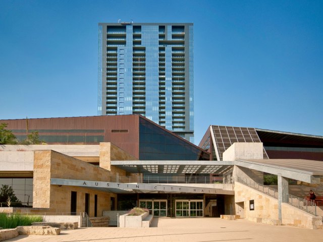 Entrance to Austin City Hall in Texas