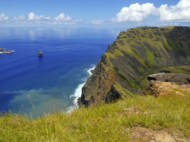 Coastal cliffs of Easter Island, Chile