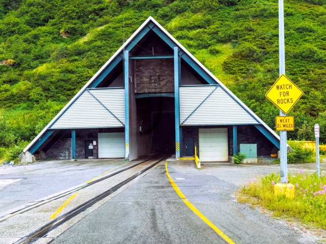 Entrance to Anton Anderson Memorial Tunnel in Alaska