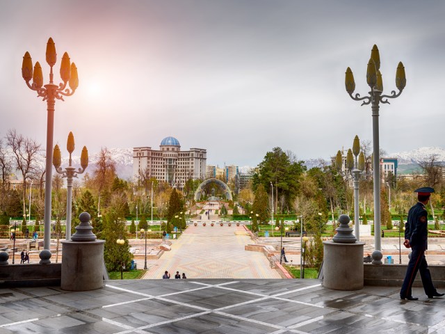 View of the central square of Dushanbe, Tajikistan