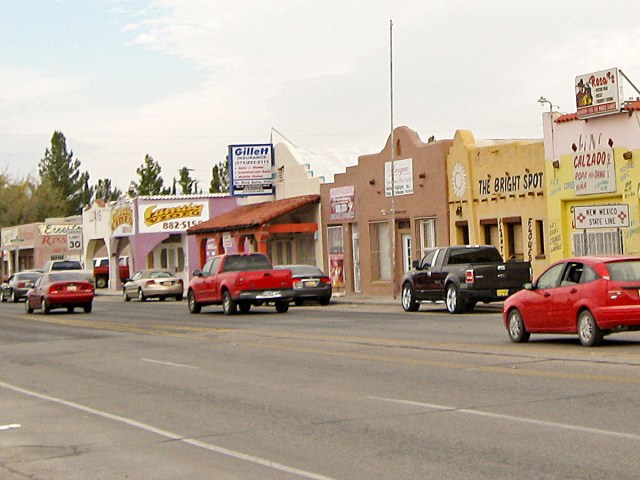 Main street of Anthony, New Mexico