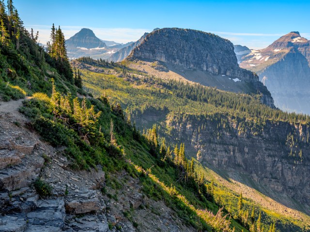 Majestic mountainous landscape of Waterton-Glacier International Peace Park in Montana