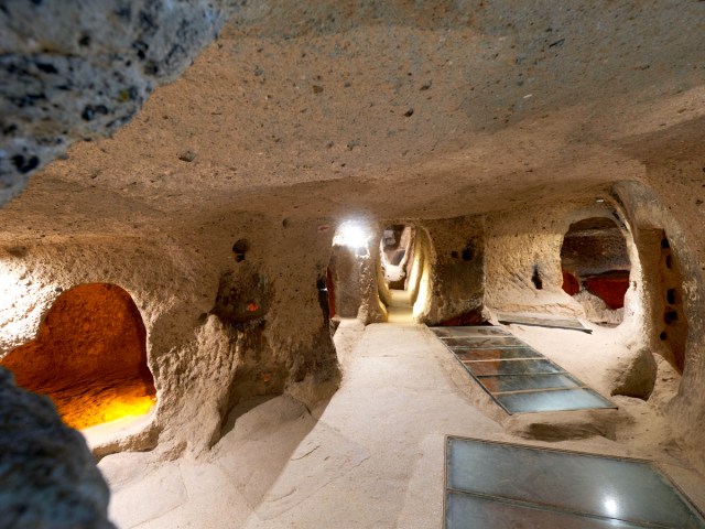 Tunnels of Kaymakli Underground City in Turkey
