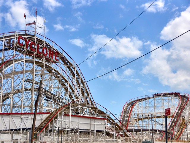 Image of the Coney Island Cyclone roller coaster in Brooklyn, New York