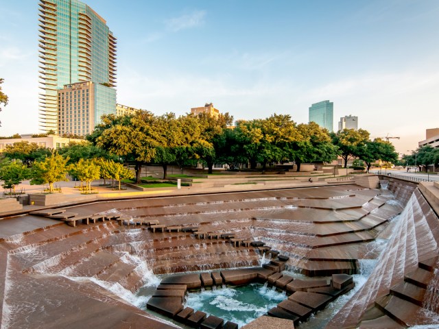 Texas Water Gardens in downtown Fort Worth
