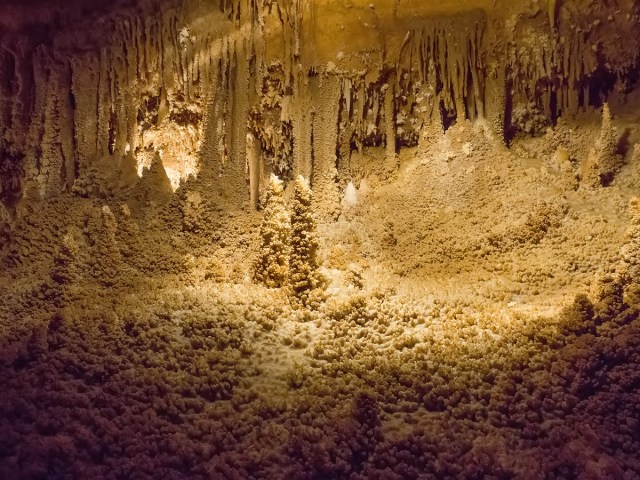 Interior of the Caverns of Sonora, Texas, filled with cave rock formations
